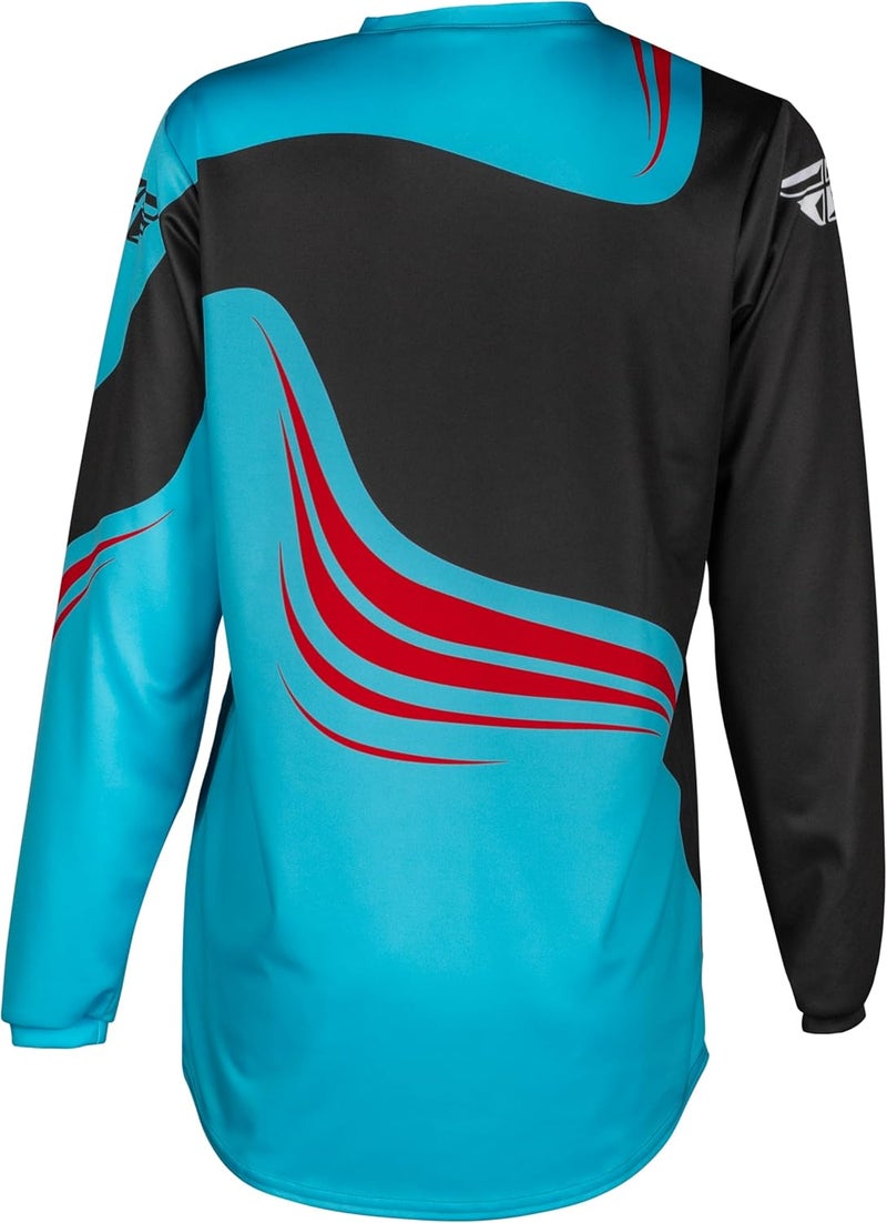 Fly Racing Youth F-16 Jersey (Cyan/Black/Red, Youth X-Large) - Image 2